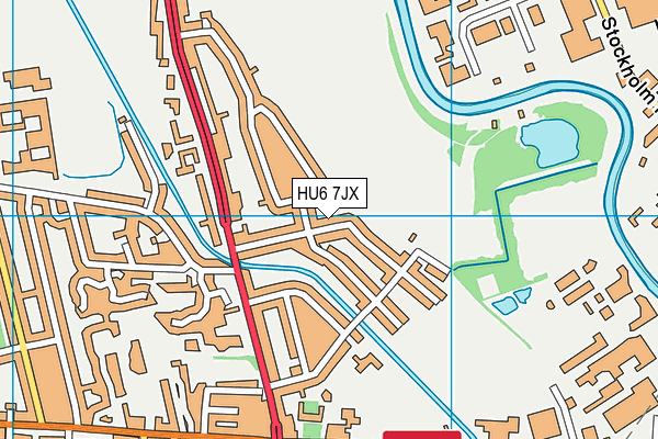 HU6 7JX map - OS VectorMap District (Ordnance Survey)