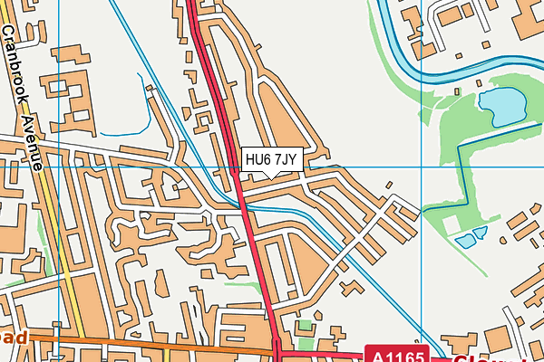 HU6 7JY map - OS VectorMap District (Ordnance Survey)