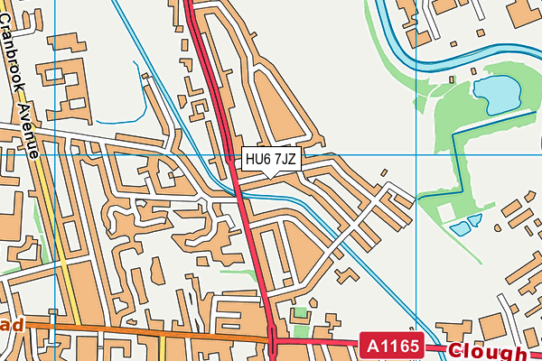 HU6 7JZ map - OS VectorMap District (Ordnance Survey)