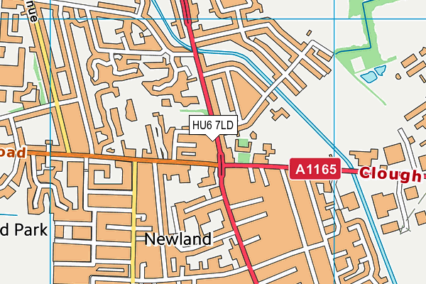 HU6 7LD map - OS VectorMap District (Ordnance Survey)