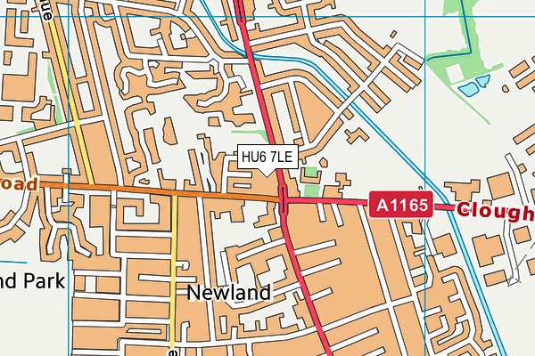 HU6 7LE map - OS VectorMap District (Ordnance Survey)