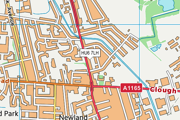 HU6 7LH map - OS VectorMap District (Ordnance Survey)