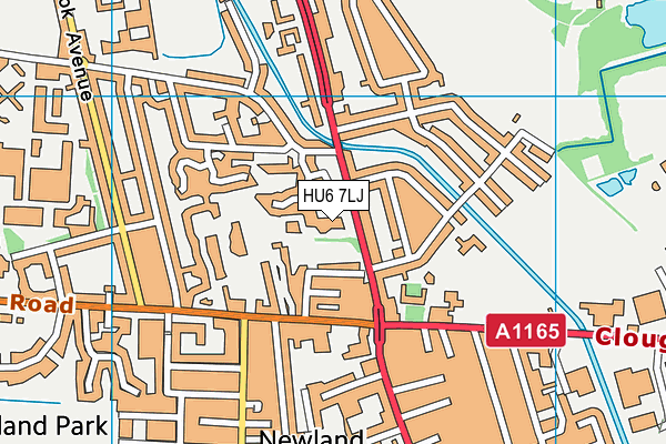 HU6 7LJ map - OS VectorMap District (Ordnance Survey)