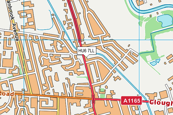HU6 7LL map - OS VectorMap District (Ordnance Survey)