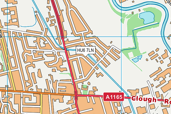 HU6 7LN map - OS VectorMap District (Ordnance Survey)