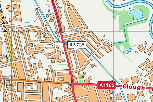 HU6 7LW map - OS VectorMap District (Ordnance Survey)
