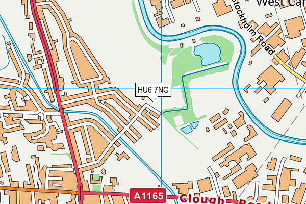 Oak Road Playing Fields map (HU6 7NG) - OS VectorMap District (Ordnance Survey)
