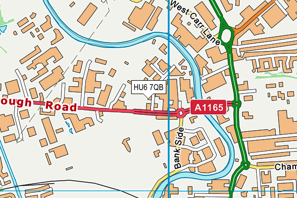 HU6 7QB map - OS VectorMap District (Ordnance Survey)