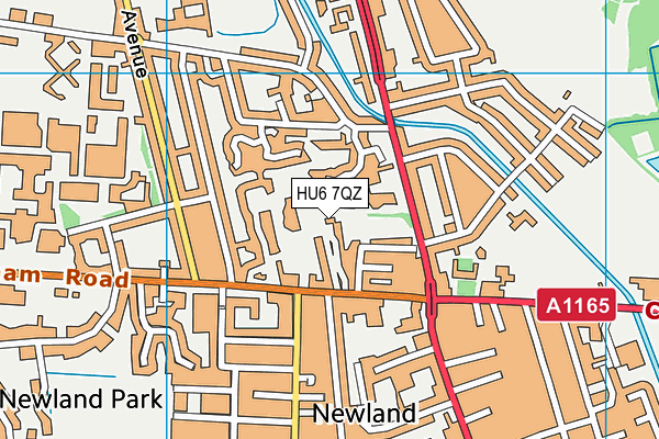 HU6 7QZ map - OS VectorMap District (Ordnance Survey)