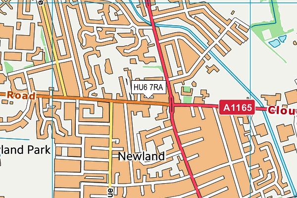 HU6 7RA map - OS VectorMap District (Ordnance Survey)