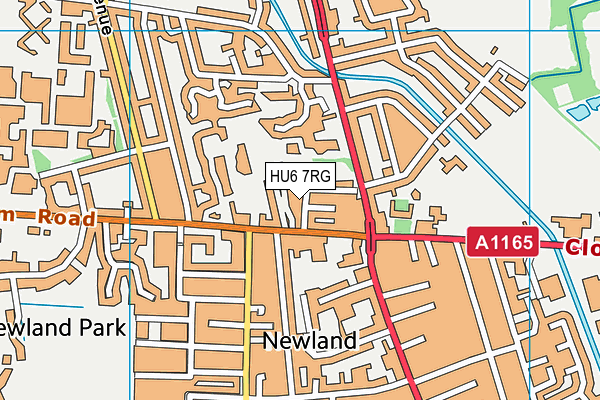 HU6 7RG map - OS VectorMap District (Ordnance Survey)