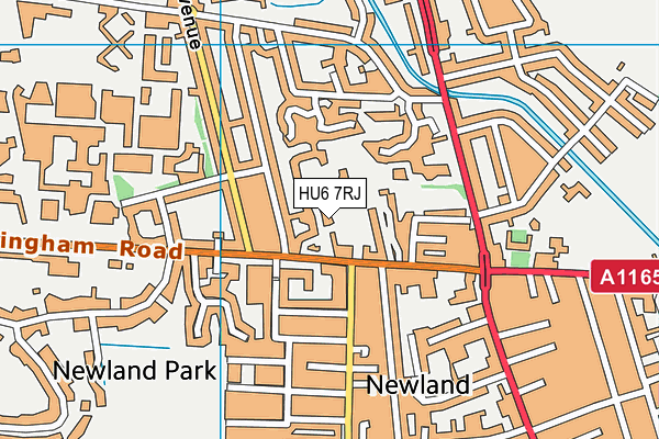 HU6 7RJ map - OS VectorMap District (Ordnance Survey)