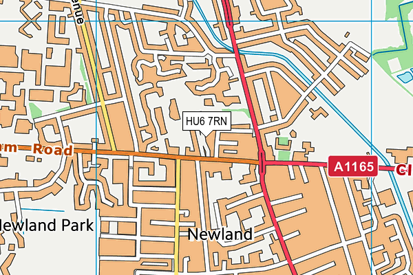 HU6 7RN map - OS VectorMap District (Ordnance Survey)