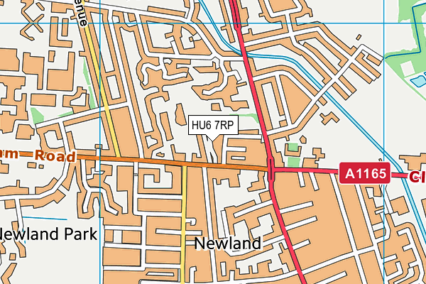 HU6 7RP map - OS VectorMap District (Ordnance Survey)
