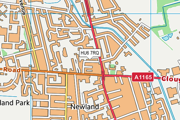 HU6 7RQ map - OS VectorMap District (Ordnance Survey)