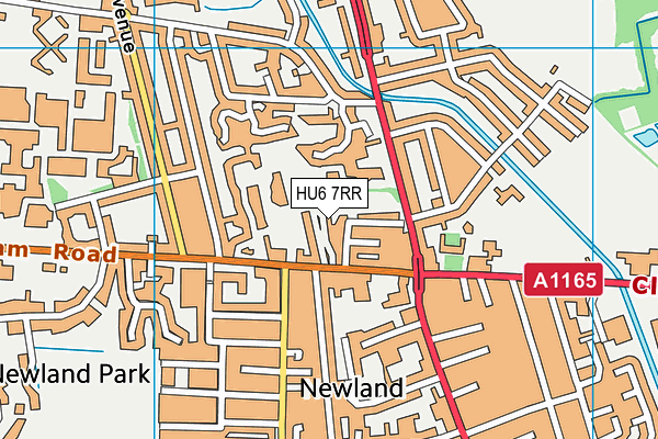 HU6 7RR map - OS VectorMap District (Ordnance Survey)