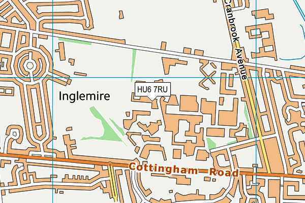 HU6 7RU map - OS VectorMap District (Ordnance Survey)