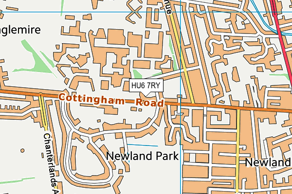 HU6 7RY map - OS VectorMap District (Ordnance Survey)