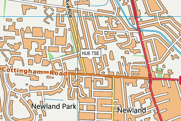 HU6 7SE map - OS VectorMap District (Ordnance Survey)