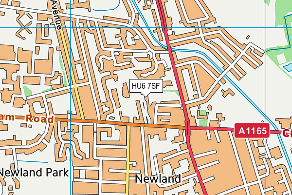 HU6 7SF map - OS VectorMap District (Ordnance Survey)