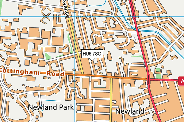 HU6 7SG map - OS VectorMap District (Ordnance Survey)