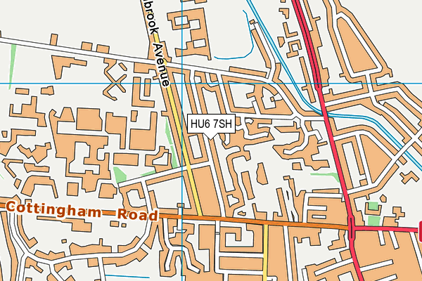 HU6 7SH map - OS VectorMap District (Ordnance Survey)