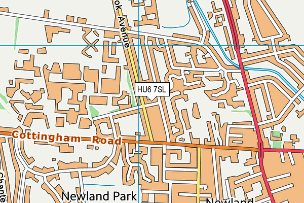 HU6 7SL map - OS VectorMap District (Ordnance Survey)
