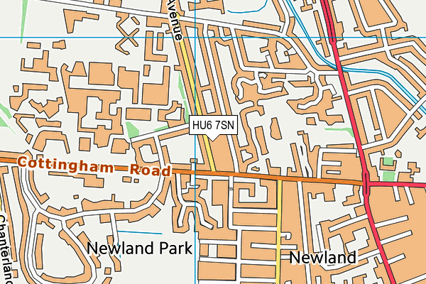 HU6 7SN map - OS VectorMap District (Ordnance Survey)