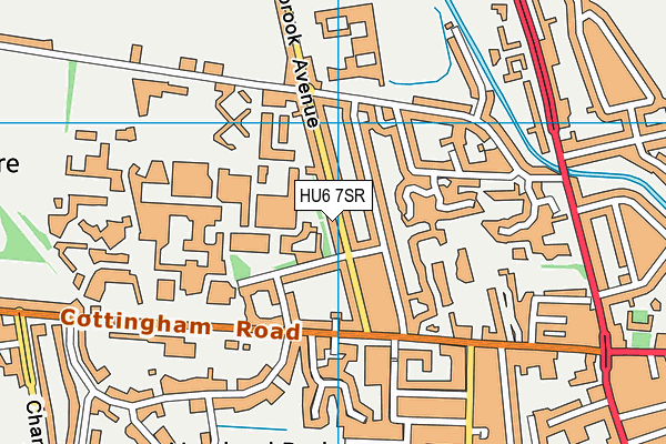 HU6 7SR map - OS VectorMap District (Ordnance Survey)