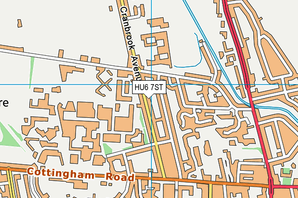 HU6 7ST map - OS VectorMap District (Ordnance Survey)