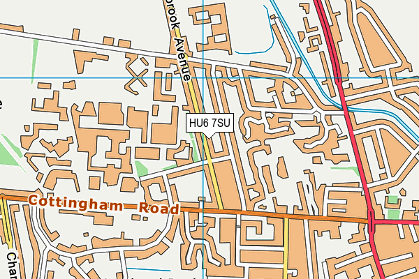 HU6 7SU map - OS VectorMap District (Ordnance Survey)