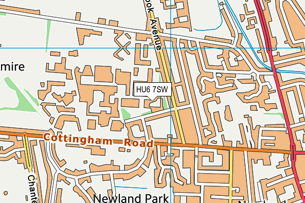 HU6 7SW map - OS VectorMap District (Ordnance Survey)