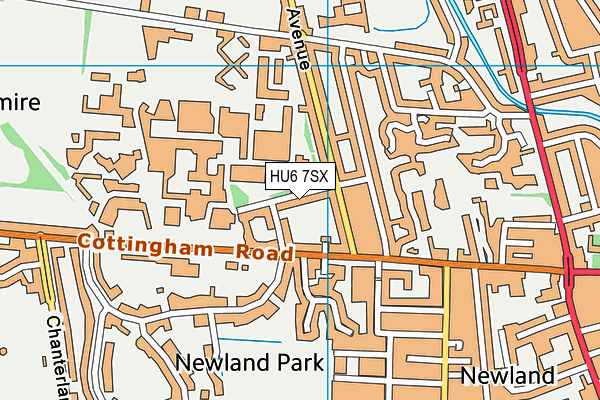 HU6 7SX map - OS VectorMap District (Ordnance Survey)