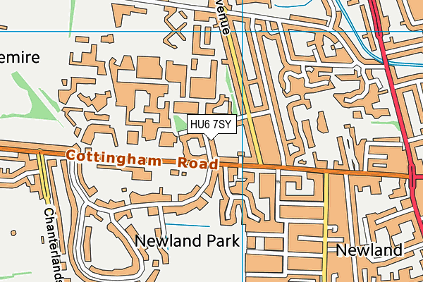 HU6 7SY map - OS VectorMap District (Ordnance Survey)