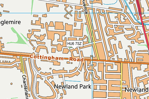 HU6 7SZ map - OS VectorMap District (Ordnance Survey)