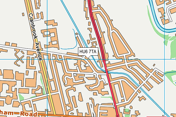 HU6 7TA map - OS VectorMap District (Ordnance Survey)
