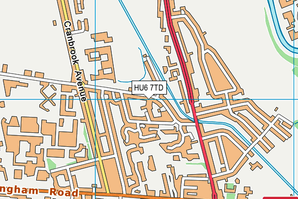 HU6 7TD map - OS VectorMap District (Ordnance Survey)