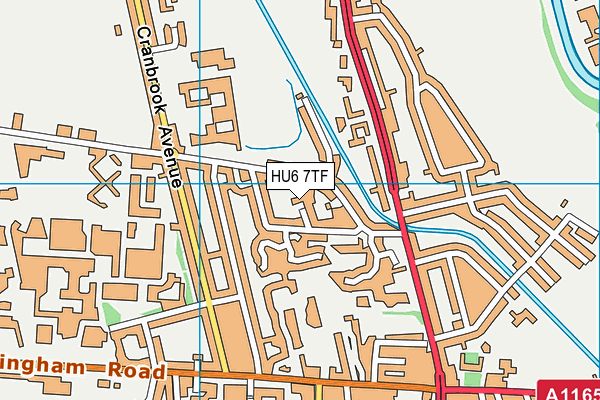 HU6 7TF map - OS VectorMap District (Ordnance Survey)