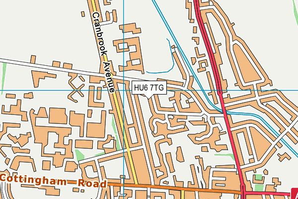 HU6 7TG map - OS VectorMap District (Ordnance Survey)