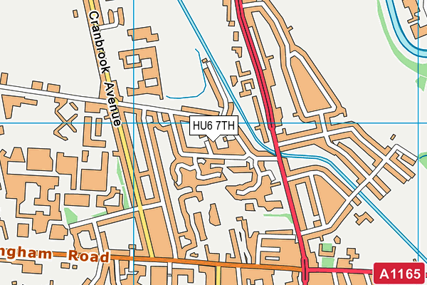 HU6 7TH map - OS VectorMap District (Ordnance Survey)