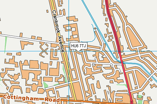 HU6 7TJ map - OS VectorMap District (Ordnance Survey)