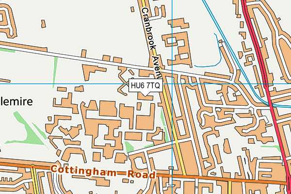 HU6 7TQ map - OS VectorMap District (Ordnance Survey)