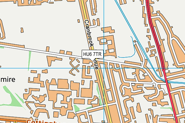 HU6 7TR map - OS VectorMap District (Ordnance Survey)