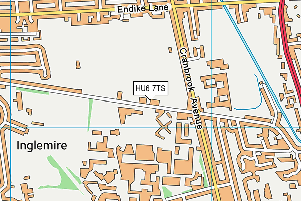 HU6 7TS map - OS VectorMap District (Ordnance Survey)