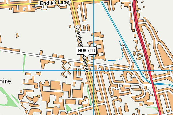 HU6 7TU map - OS VectorMap District (Ordnance Survey)