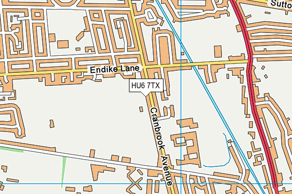 HU6 7TX map - OS VectorMap District (Ordnance Survey)