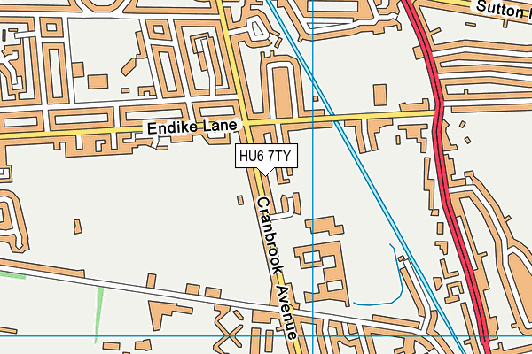 HU6 7TY map - OS VectorMap District (Ordnance Survey)