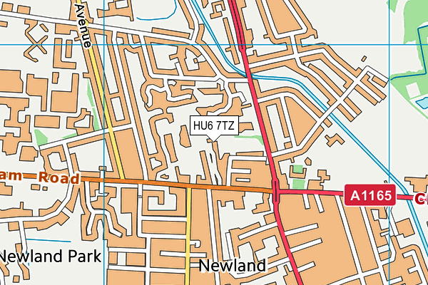 HU6 7TZ map - OS VectorMap District (Ordnance Survey)