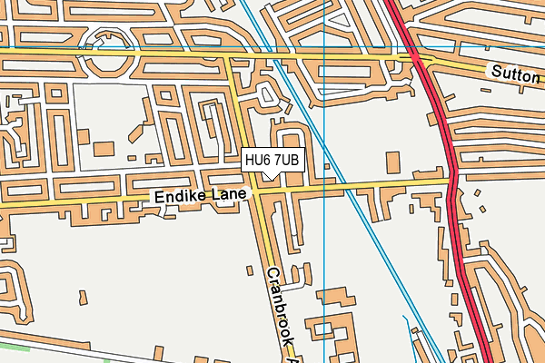 HU6 7UB map - OS VectorMap District (Ordnance Survey)