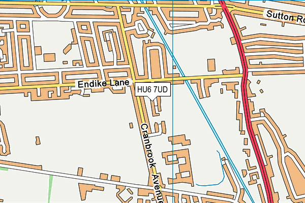 HU6 7UD map - OS VectorMap District (Ordnance Survey)